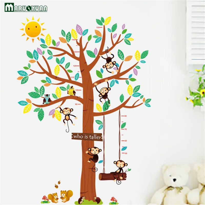 Лидер продаж, съемная виниловая наклейка на стену с зелеными листьями деревьев и птицами, художественная настенная наклейка, домашний декор