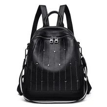 Новая кожаная женская сумка на плечо модные заклепки большая Студенческая книга Baotou кожа