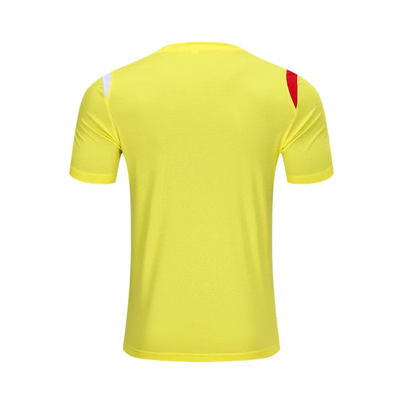 Теннисные футболки, мужская футболка для бадминтона, футболки для настольного тенниса из полиэстера, футболки для пинг-понга, униформа Волан желтого цвета S-4XL