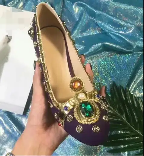 Diamants Mariage Perles De Chunky Couronne Pourpre Grande Photo Femmes Real Chaussures Cuir Hauts Luxe Épais À Talon En 42 Talons Taille 6qwBZATx