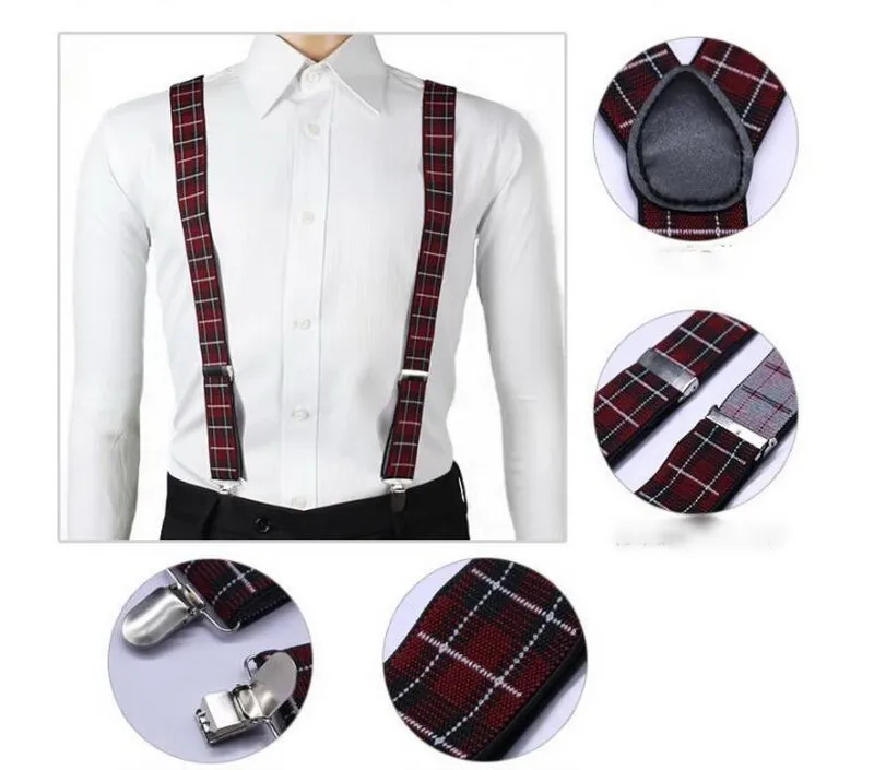 

Men's stretch suspenders straps men's elastic buckle black ladies pants non-slip strap clip bartender belt 3.5CM