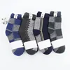 5 pares grande de los hombres calcetines de tamaño longitud 31CM de rayas Casual cuadros calcetines de otoño verano comodidad maduro hombre de algodón calcetines Sox Meias ► Foto 2/6