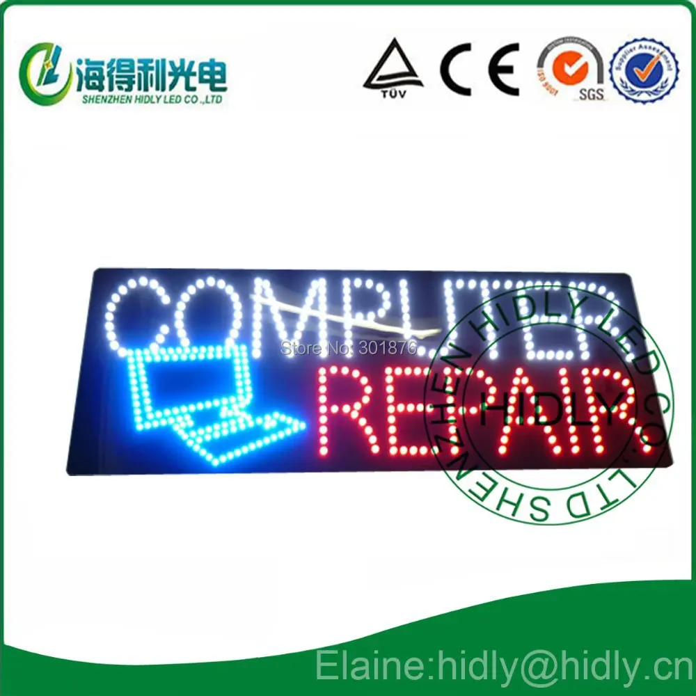 Wholesale large size Computer repair LED open sign/ acrylic dynamic sign/electronic neon letter