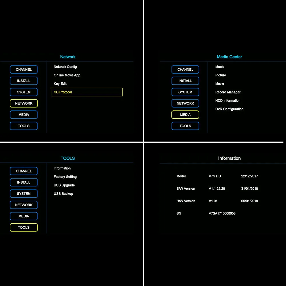 Горячий V7S HD DVBS2 спутниковый ресивер цифровой преобразователь 1080p Поддержка Wi-Fi антенна с USB пульт дистанционного управления дропшиппинг