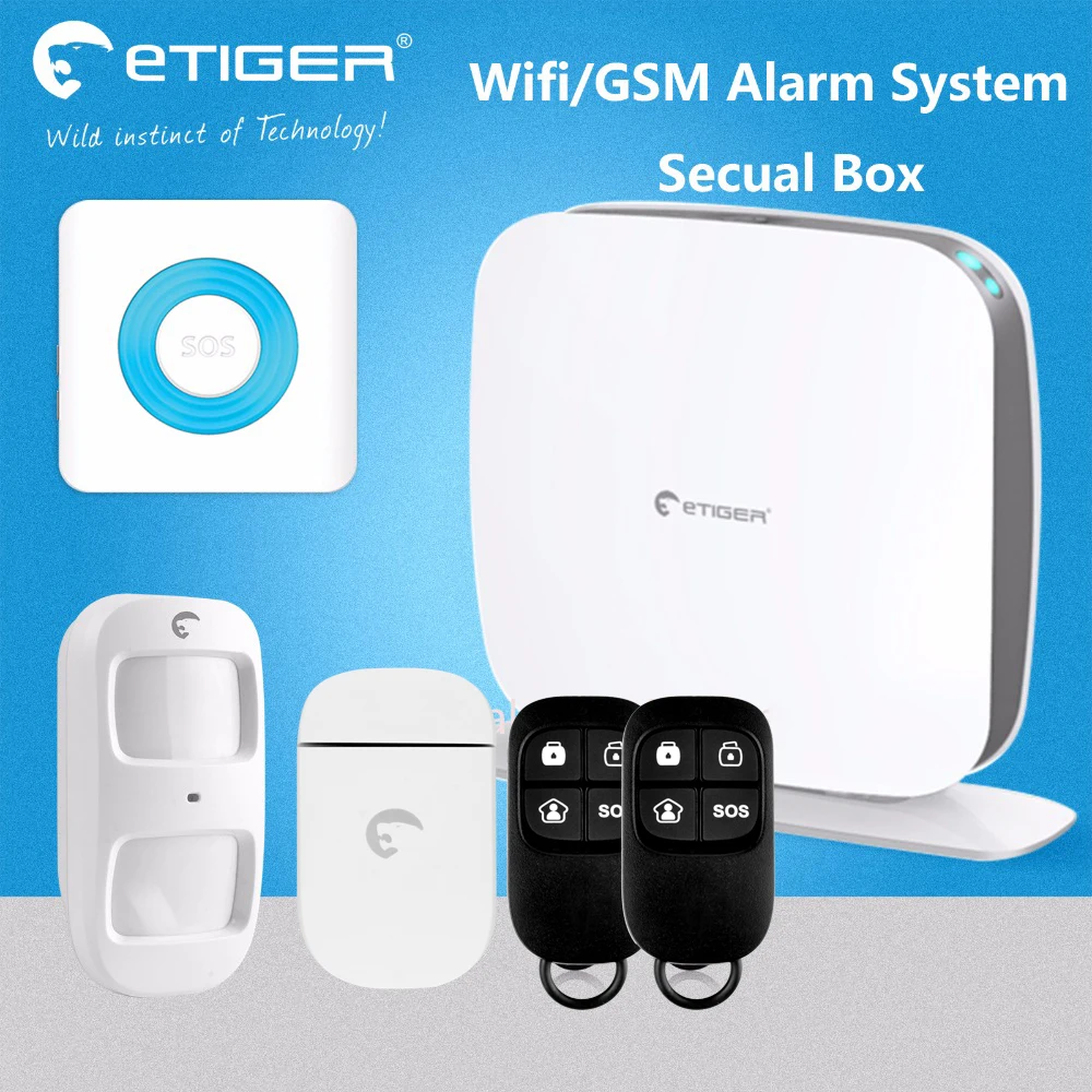 

100 wireless zones 10 Euro countries languages gsm&wifi security alarm set etiger Secual box ESB-WS1A