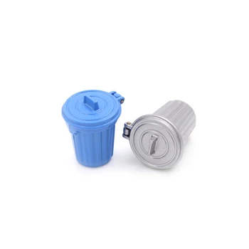 

1:12 Blue/Silver Dollhouse Simulation Kitchen Furniture Toys Pretend Play Toys Miniature Accessories Dustbin/ Trash Can