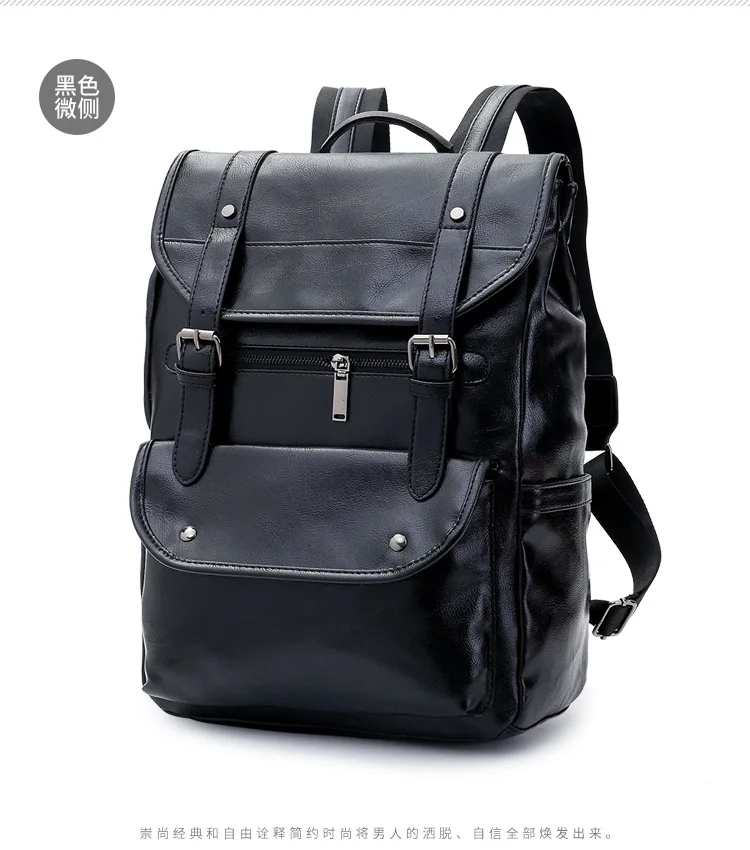 Роскошный кожаный деловой черный мужской рюкзак для ноутбука, мужские школьные рюкзаки для подростков, мужской рюкзак для ноутбука, мужская сумка