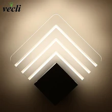 90-260 в акриловый светодиодный настенный светильник алюминиевый настенный светильник светильники бумажные фонарики настенный светильник s для дома лестничный светильник Led лампа для ванной комнаты 5 Вт