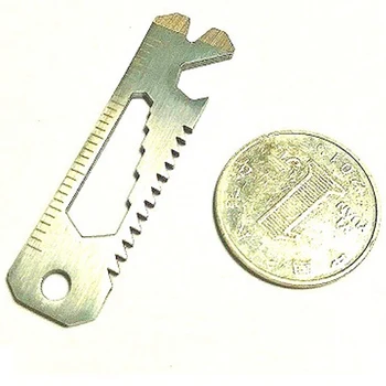 

New 1PC 6 in 1 Pocket Survival Tool Camping Screwdriver Bottle Opener Ruler Saw Keychain Outdoor Tools