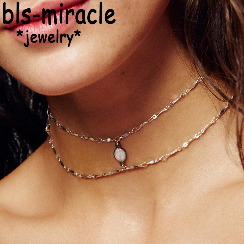 Bls-miracle новые модные хрустальные аксессуары богемное колье-чокер Двухслойное