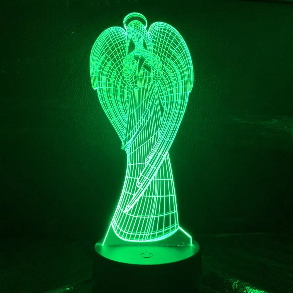 

Best Baby Led Nightlight Angel Night Lamp for Kids Bedroom Sleeping Lamp 3D Illusion Child Birthday Gift Led Night Light Angel