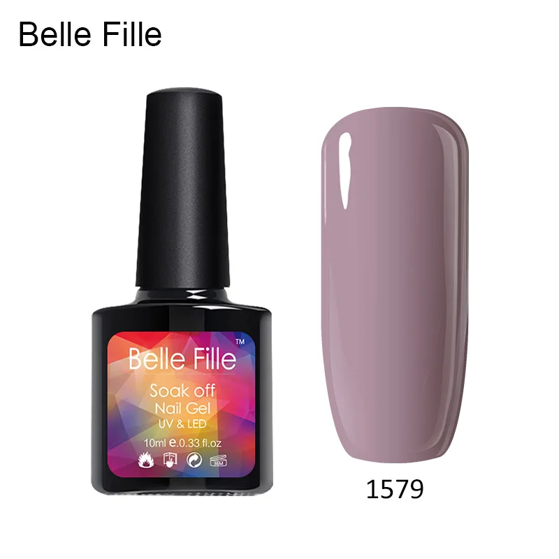 Belle Fille гель лак для ногтей UV Gel телесного цвета Цвет Bling гель-лак с блестками