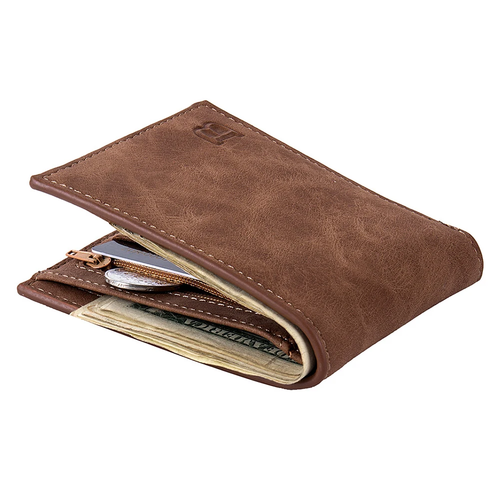 

Multifuncti Leather Short Men Money Wallet Thin ID Credit Card Holder Fishon Designer's Purse Business Bifold Wallet for Men