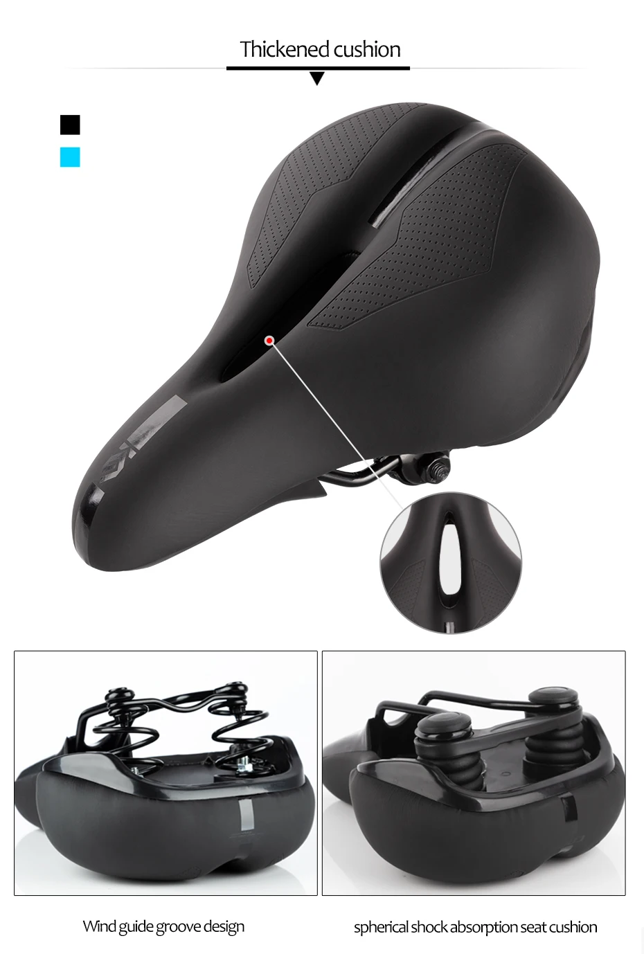 Selle Vélo Confort Large Et Souple - Remplacement Pour Vélo D'Appartement T2A3
