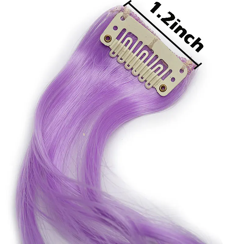 SNOILITE 22inch 10pcs/lot Clip in one piece Hair Extensions curl Long Synthetic For Women Hair Piece curly Rainbow Colors hairs