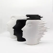 Resumo Vaso de Porcelana Branca Modelo de Cabeça o Nordic Minimalista Moderno Acessórios Para Casa Mobiliário Decoração Enfeites de Cerâmica