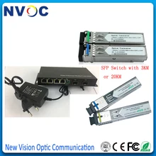 10/100/1000 м 4RJ45+ 1000 м 2SFP, евро зарядка, внешний источник питания, неуправляемый волоконно-оптический переключатель+ 1,25G, SM, 1310/1550, 3 км, DDM, SC SFP