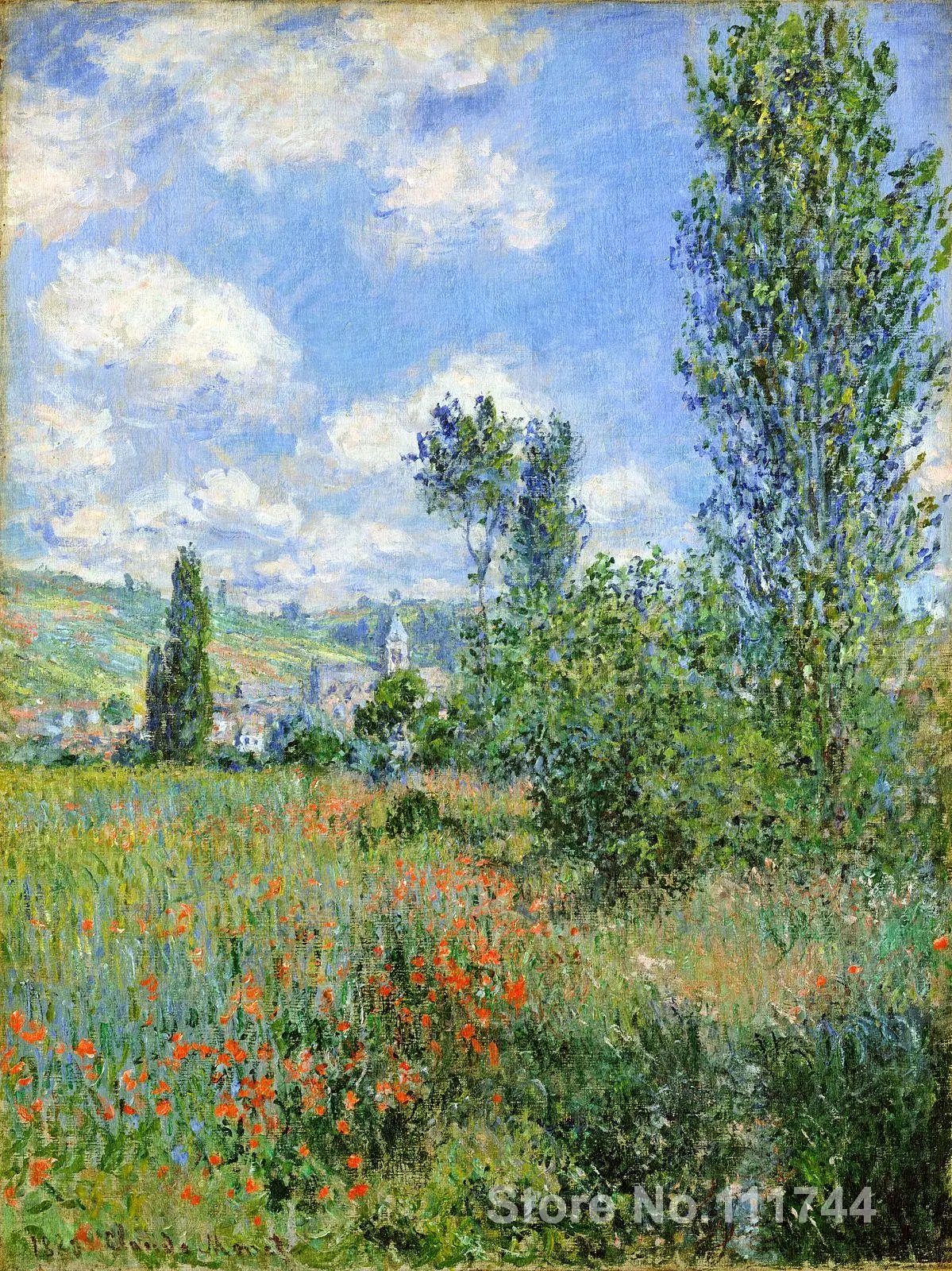 

bathroom art Lane in the Poppy Fields Ile Saint Martin by Claude Monet paintings Home Decor Hand painted High quality