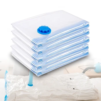 

8Pcs Vacuum storage bag For Clothes Transparent Border Foldable wardrobe organizer Compressed Organizer Home Quilt Storage Bag