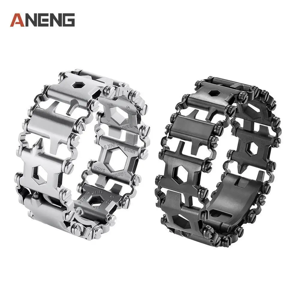

Bracelet 304 Stainless Steel Walker Wearable Multifunctional Tools Punk Outdoor Screwdriver Bracelets Opener Kits Dropshipping