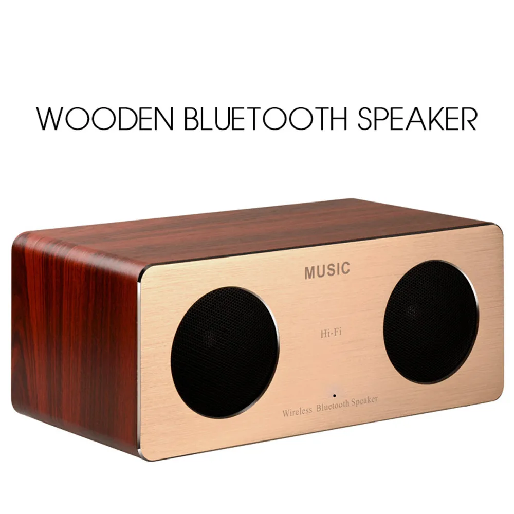 Новый деревянный Bluetooth динамик HIFI беспроводные колонки мини портативный двойной