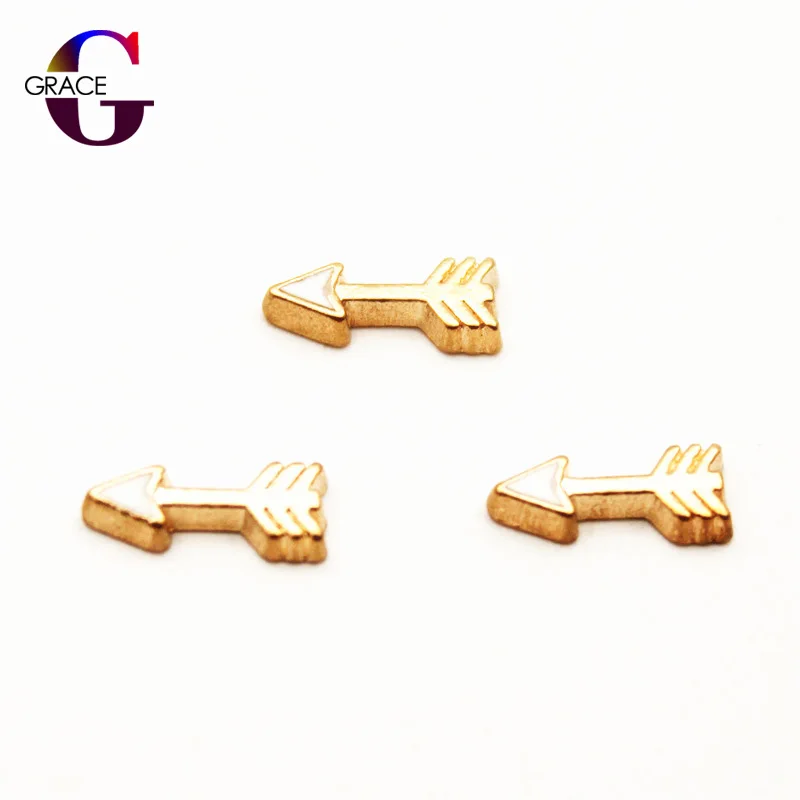 

20pcs/lot Fashion Enamel Arrows Floating Charms For Living Memory Glass Floating Locket Necklace Pendants Bracelet DIY Jewelry