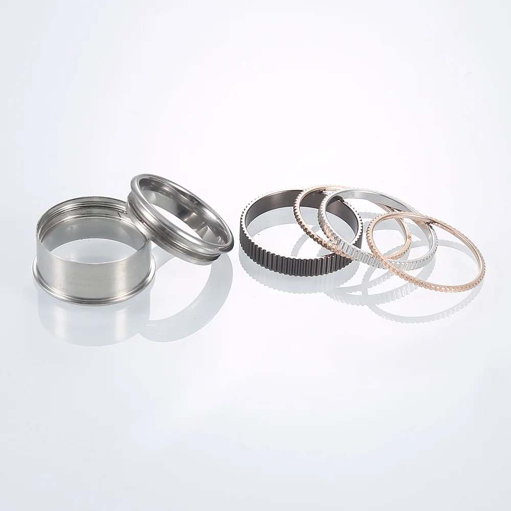 Floya, титановые кольца из нержавеющей стали, набор для женщин, сочетание, полярная симфония, группа Argent, сплайсинг, обручальное кольцо