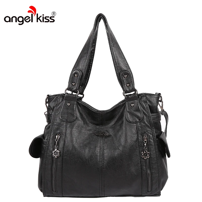 

Angelkiss Designer Brand Fashion Ms. Tote PU Women's Tote Soft Washing Girls Bag Hobo Female Ladies Messenger Bags Handbags