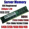 Mémoire de serveur, modèle DDR4 ECC Reg, capacité 8 go 64 go 32 go PC4-17000 MHz 2133 MHz PC4-19200 MHz 2400 MHz, PC4 21300 2666 MHz, broches 1.2 ► Photo 1/3