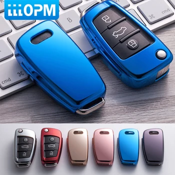 

1pc New Gift TPU bright plating soft silicone car key case For Audi Q3 A4L A6 Q5 Q7 A1 A3 flip key cover 6 color car accessories