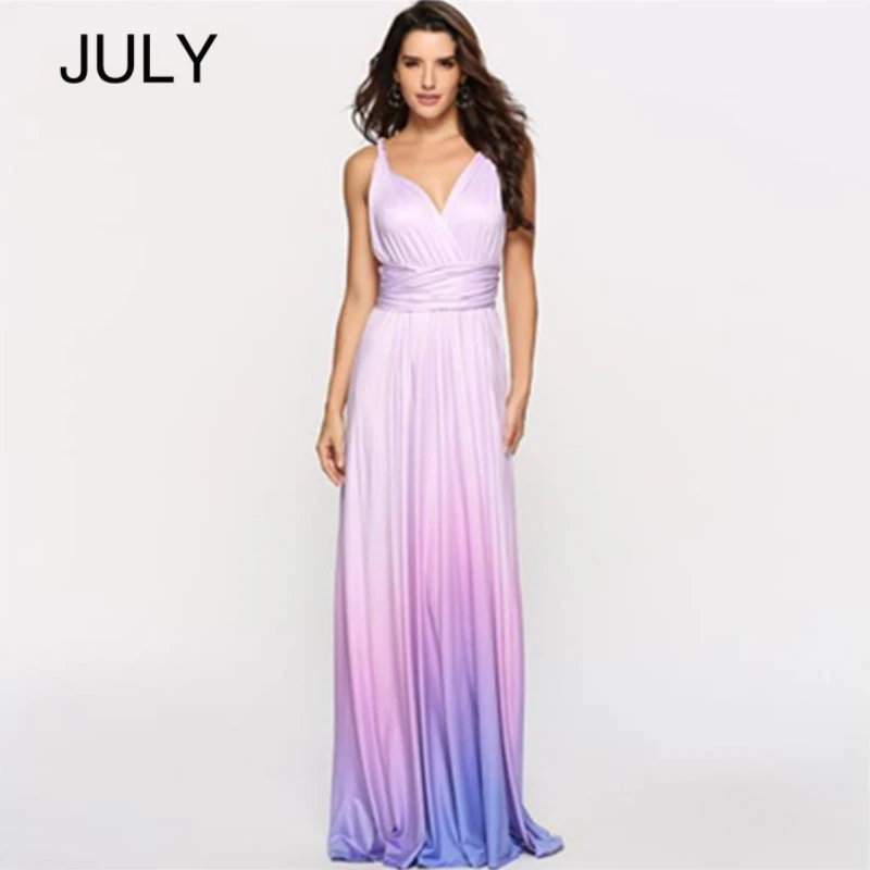 

Sexy Boho Maxi Club Dress Discoloration Bandage Long Dress Party Multiway Bridesmaids Convertible Infinity Robe Longue Dress