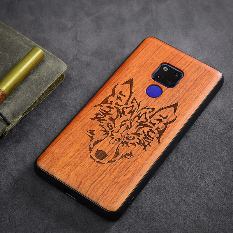 Деревянный чехол для телефона Huawei P20 Pro Lite Mate 10 20 20X с изображением тигра и дерева