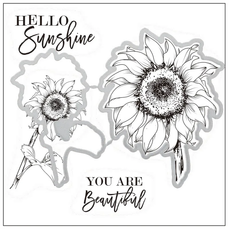 

Sunflower transparent clear stamp/coordinating die for DIY Scrapbooking/Card Making/Kids Christmas Fun Decoration Supplies
