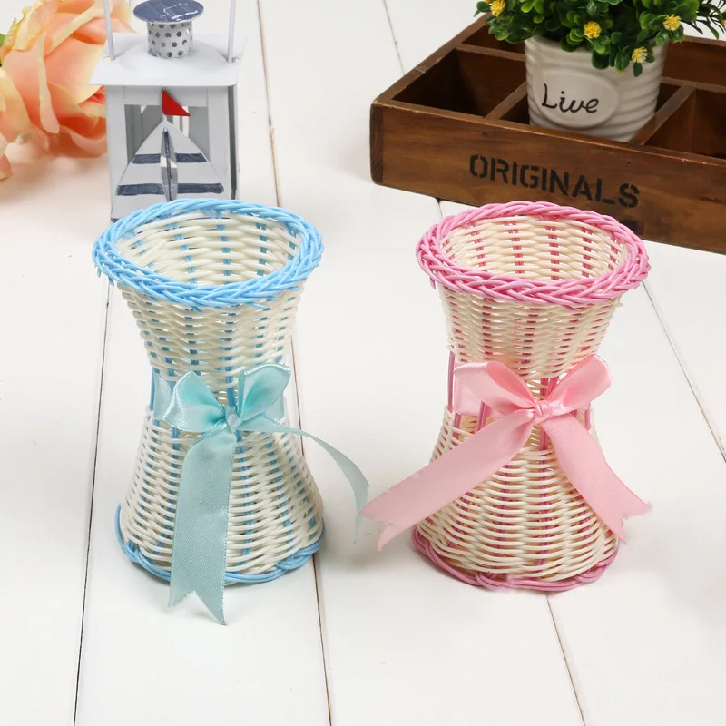 

Fashion garden furniture decoration photography props plastic rattan weaving vase fake flower vase