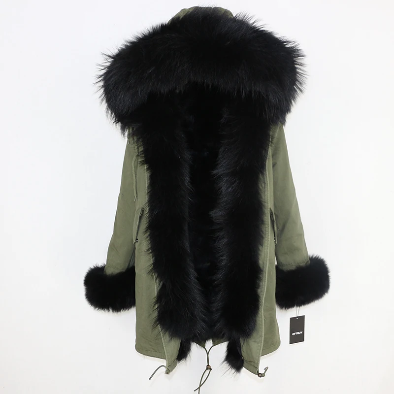 OFTBUY 2020 Winter Jacket Women Long Parka Real Fox Fur Coat Natural Raccoon Fur Collar Hood Thick Warm Streetwear Parkas New