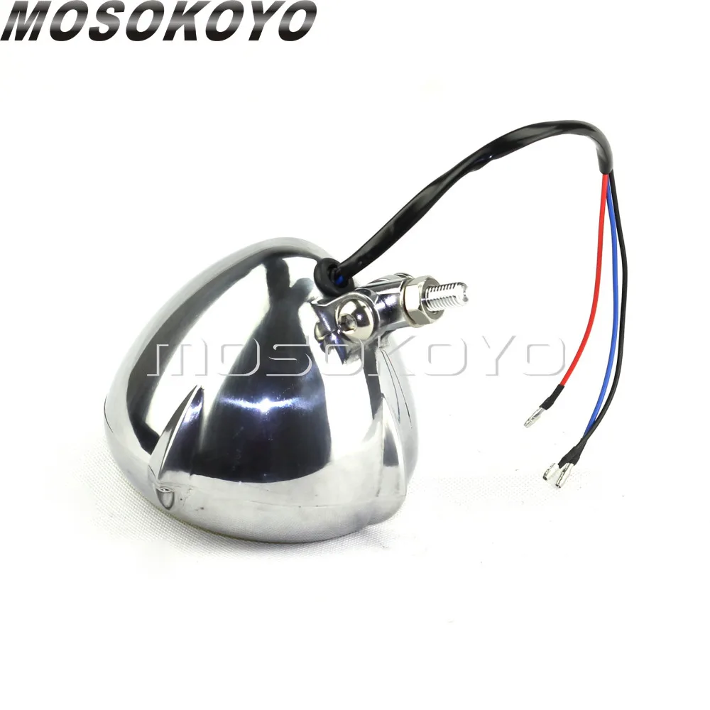 Польский янтарь Old School 4," 12 V светодиодные фары Винтаж HI/короче спереди и длиннее сзади) луч Emark E4 Запуск лампа для Harley Cafe Racer Bobber Cruiser XS650