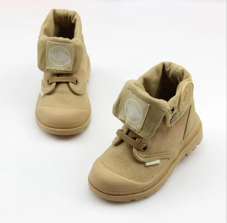 Baratos 2018 otoño nuevos niños zapatillas de lona de alta cildren Zapatos niños y niñas bebé Martin botas casual botas militares size21 37