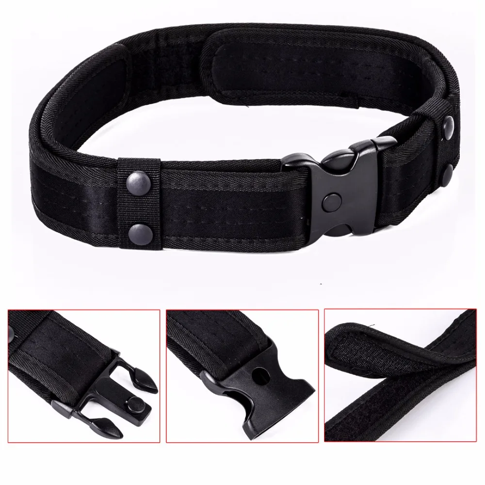

2" Outdoor Utility Tactical Police Security Belt Detachable Black Combat Gear Nylon Duty Belt For Men Hiking Climbing Mayitr