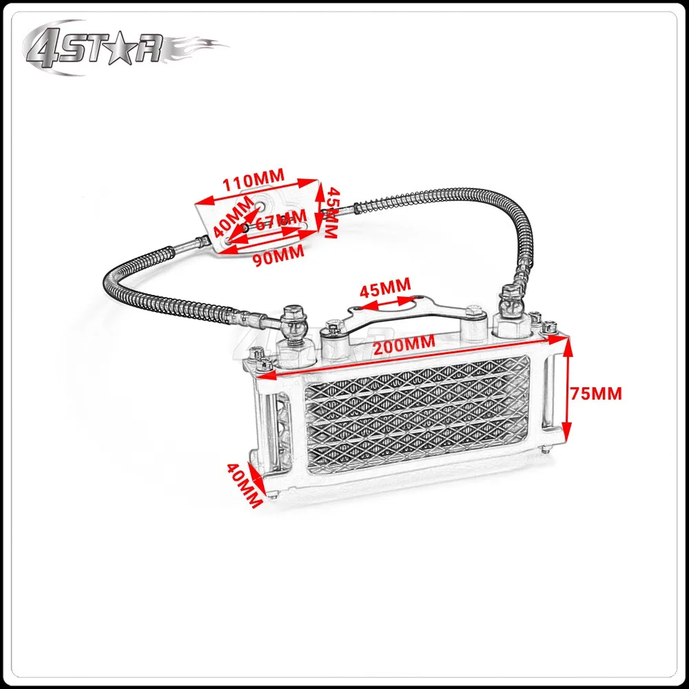 Радиатор охлаждения масла мотоцикла для 50 70 90 110 горизонтальный двигатель китайского производства Dirt Pit Monkey Bike ATV SSR SDG TAOTAO