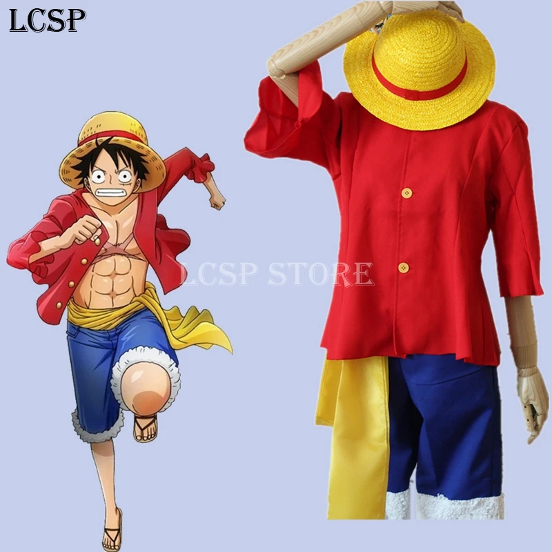 LCSP ONE PIECE Monkey D Luffy ролевой косплей костюм японского аниме Униформа одежда |