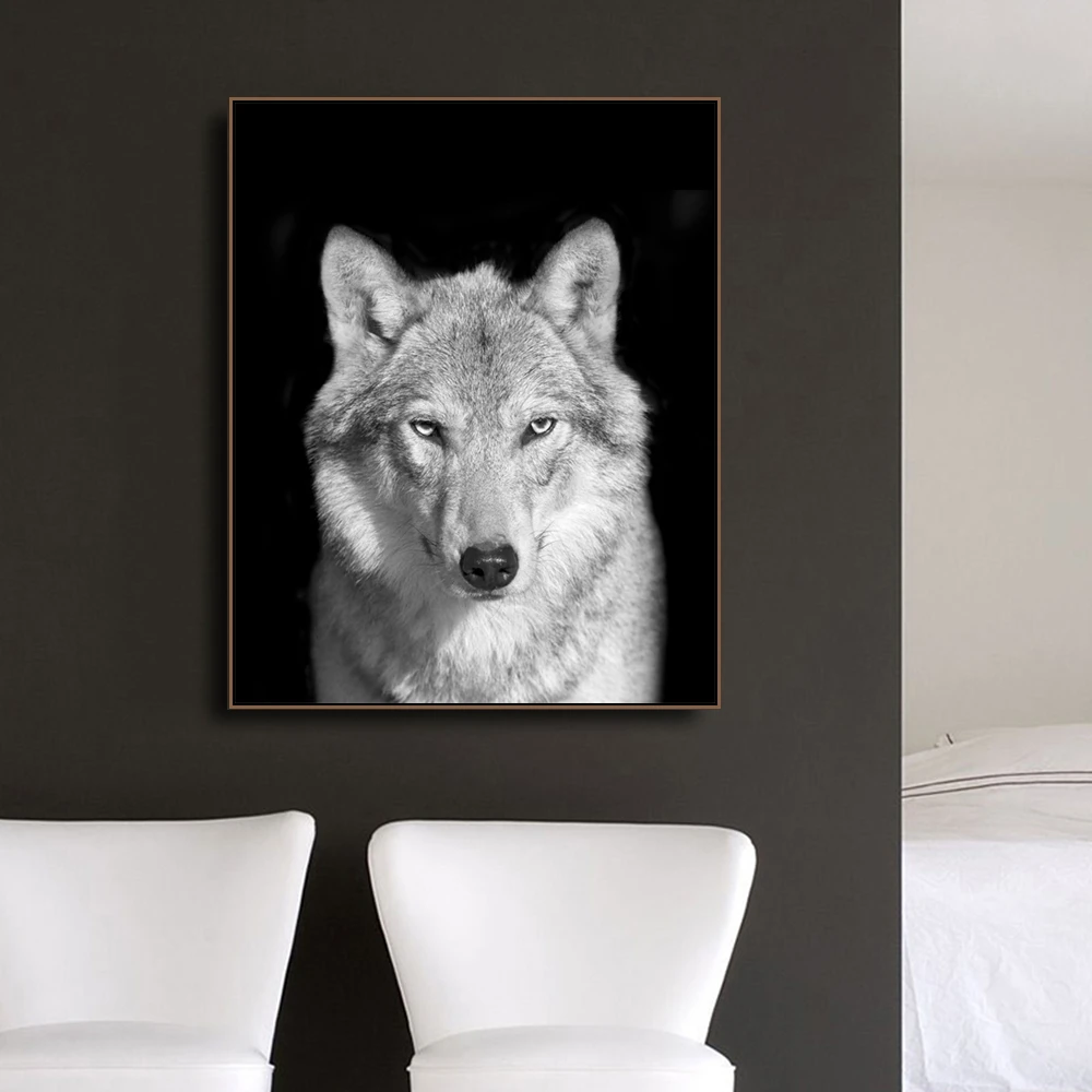 Волк животные фотография стены Искусство Холст живопись каллиграфия плакат и печать декоративная картина для гостиной домашний декор