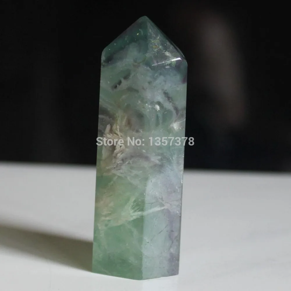 

huij 00162 Fluorite crystal hexagonal point healing Bronze Statue