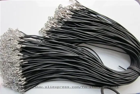 

100pcs rubber necklace cord with lobster clasp buy 10get 1free