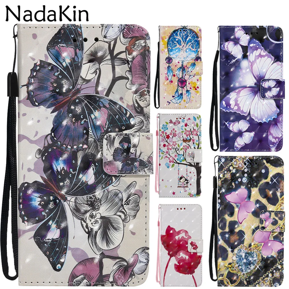 

3D Painted Book Wallet Phone Case Shell for iPhone X XS MAX XR 5 5S SE 6 6S 7 8 Plus Flip Leather Cover Butterfly Pattern