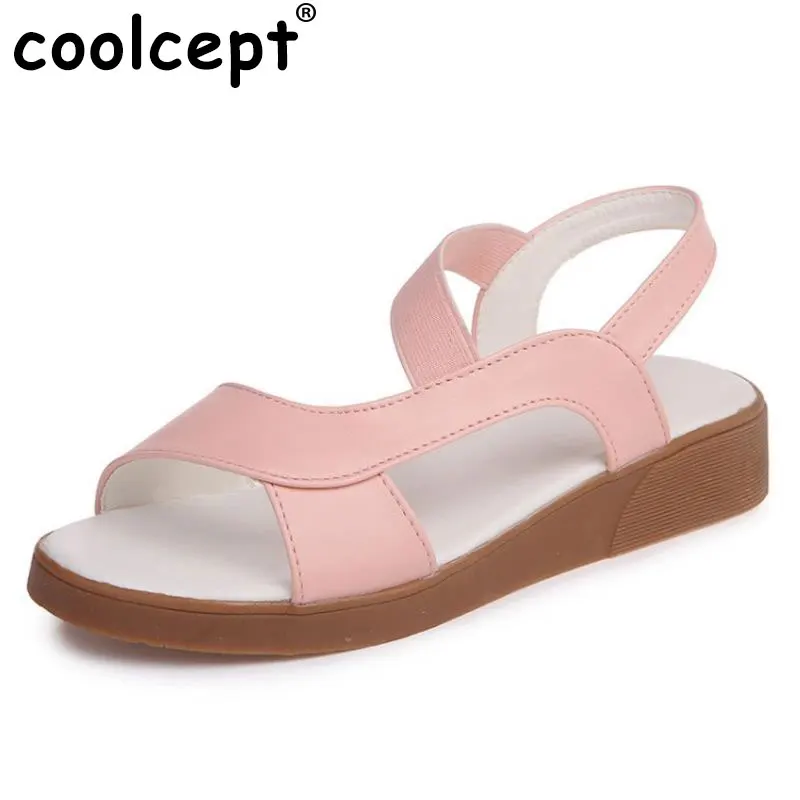 RAZAMAZA Office Ladies Flats Sandasl Solid Color Open Tpe Sandals Summer Vacation Beach Shoes Woman Footwear Size 35-40 | Обувь