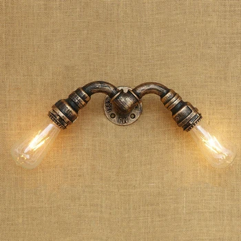 

Creative vintage steam punk wall light E27 industry water pipe loft lamp bedside bedroom aisle stair corridor cafe lights bra