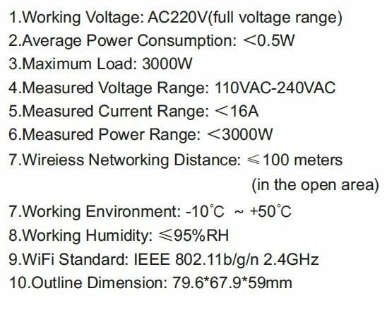 wifi socket specification
