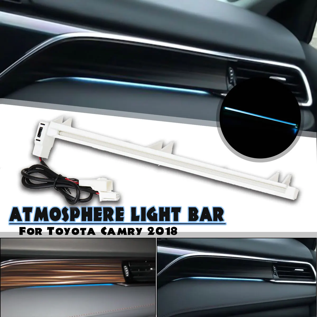 

12V Car inner Inside Interior Console Led Special Atmosphere Decorative Decoration Lamp Light Blue For Toyota Camry 2018 2019