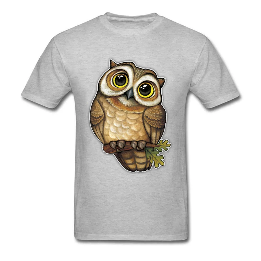 Golden Owl High Quality Men T Shirt Round Neck Short Sleeve 100% Cotton Fabric Tops Shirt Funny Tops T Shirt Drop Shipping Golden Owl grey