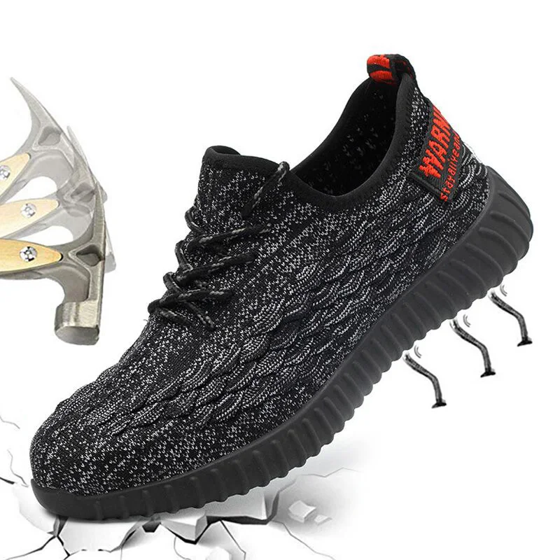 

Work Safety Shoes Men Shoes Lightweight Work Boots Steel Toe Breathable Construction Protective Shoes Male Shoes Adult Size 48